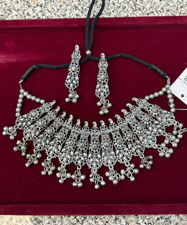Oxidized necklace set by Kurti Connection USA