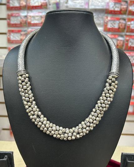 Oxidized hasuli necklace by Kurti Connection USA