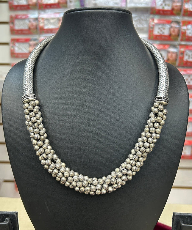 Oxidized hasuli necklace by Kurti Connection USA