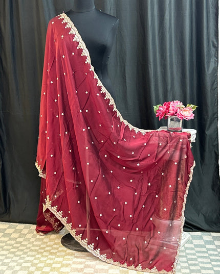 Jardoji work dupatta by Kurti Connection USA