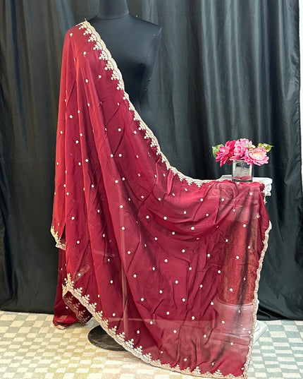 Jardoji work dupatta by Kurti Connection USA