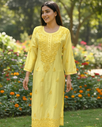 Lucknowi chikankari top /modalsilk