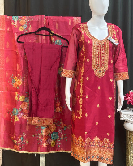 Banarasi silk salwar suit by Kurti Connection USA