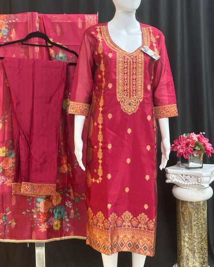 Banarasi silk salwar suit by Kurti Connection USA