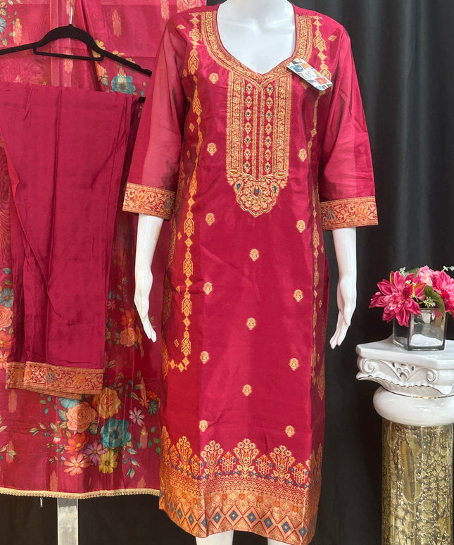Banarasi silk salwar suit by Kurti Connection USA