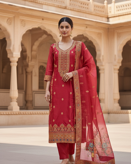 Banarasi silk salwar suit by Kurti Connection USA