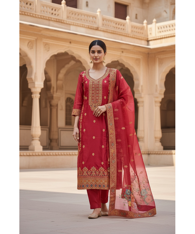 Banarasi silk salwar suit by Kurti Connection USA