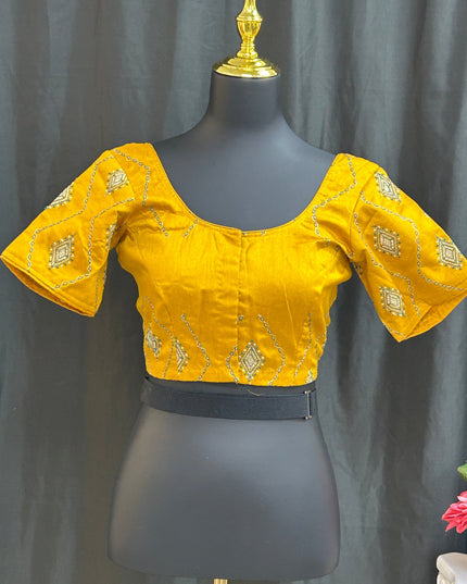 Raw silk blouse by Kurti Connection USA