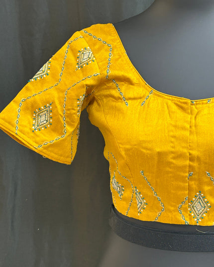 Raw silk blouse by Kurti Connection USA