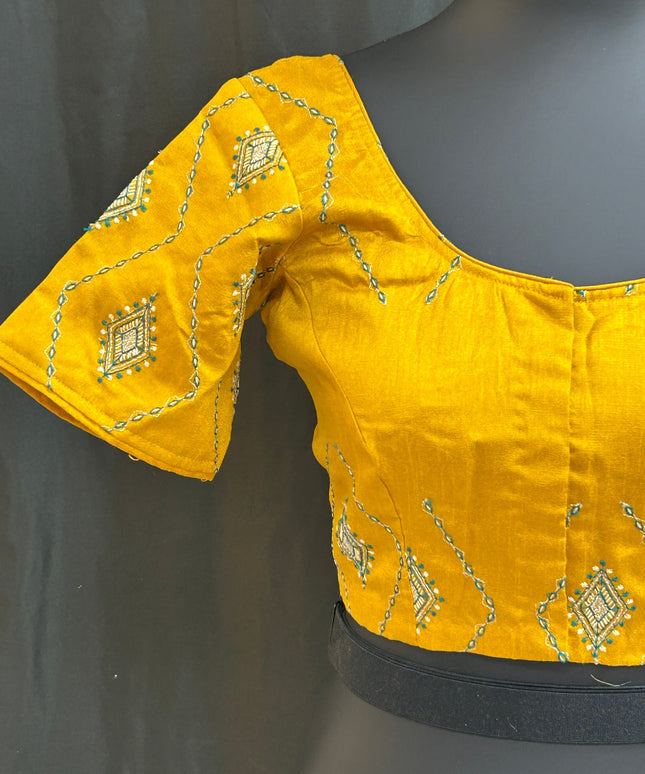 Raw silk blouse by Kurti Connection USA