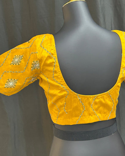 Raw silk blouse by Kurti Connection USA