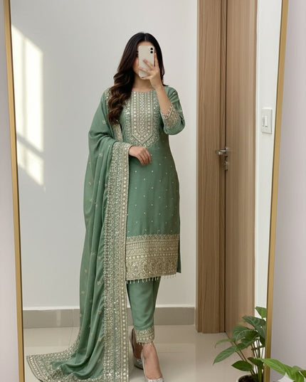 Wedding collection: Chinon silk salwar suit