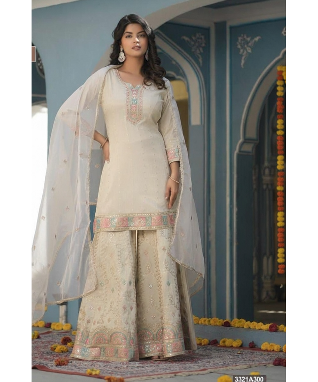 Party wear Tissue silk sharara set