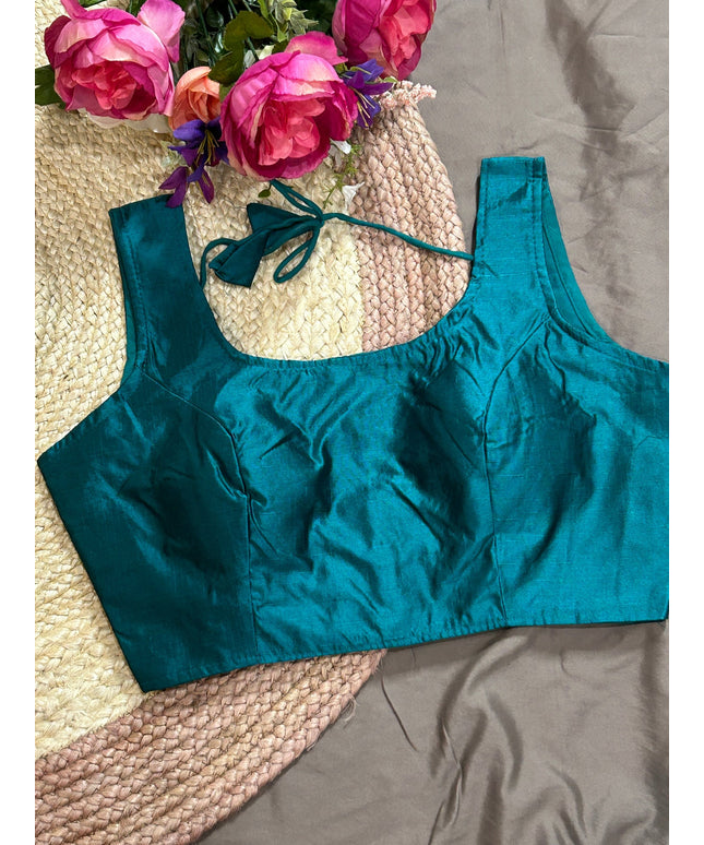 Raw silk blouse by Kurti Connection USA
