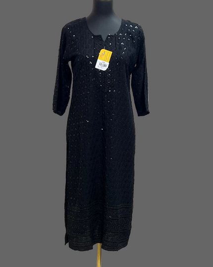 Black Chikankari Kurti