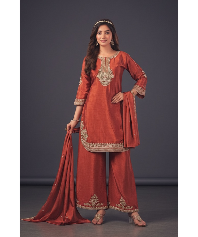 Chinon silk party wear salwar set