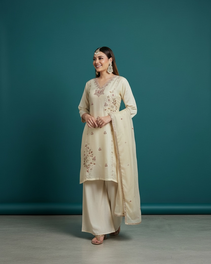 Soft silk Kurti pant set
