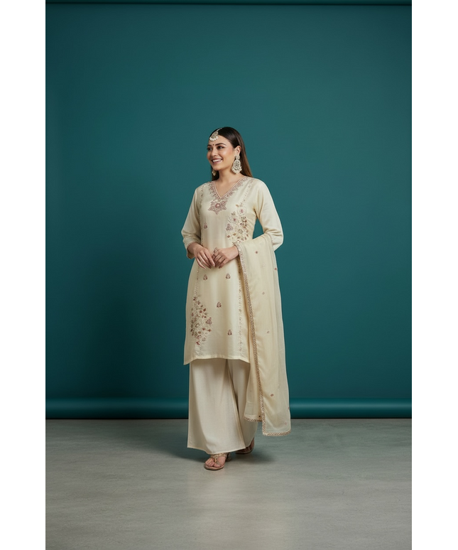 Soft silk Kurti pant set
