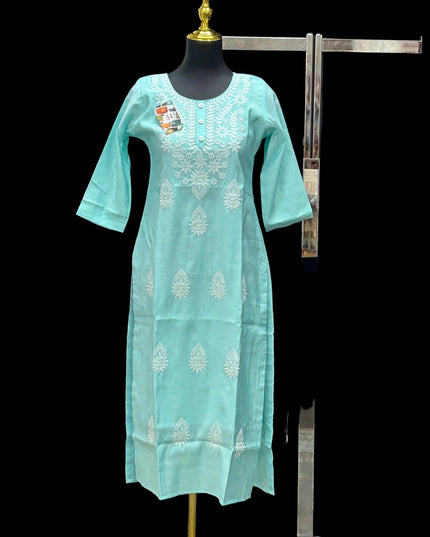 Chikankari modal silk kurti by Kurti Connection USA