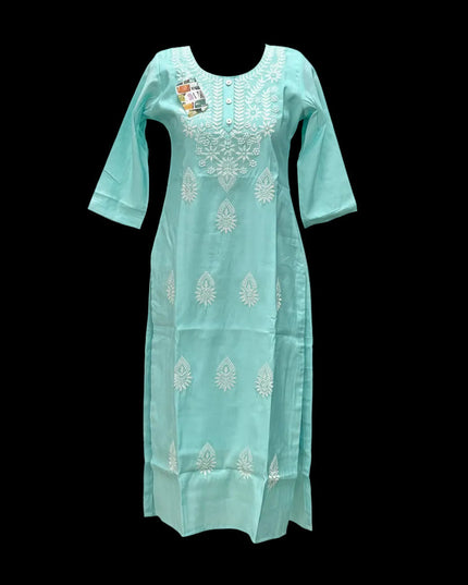 Chikankari modal silk kurti by Kurti Connection USA