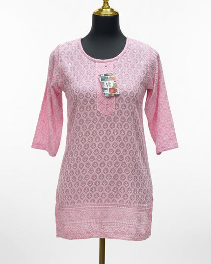 Chikankari short kurti by Kurti Connection USA