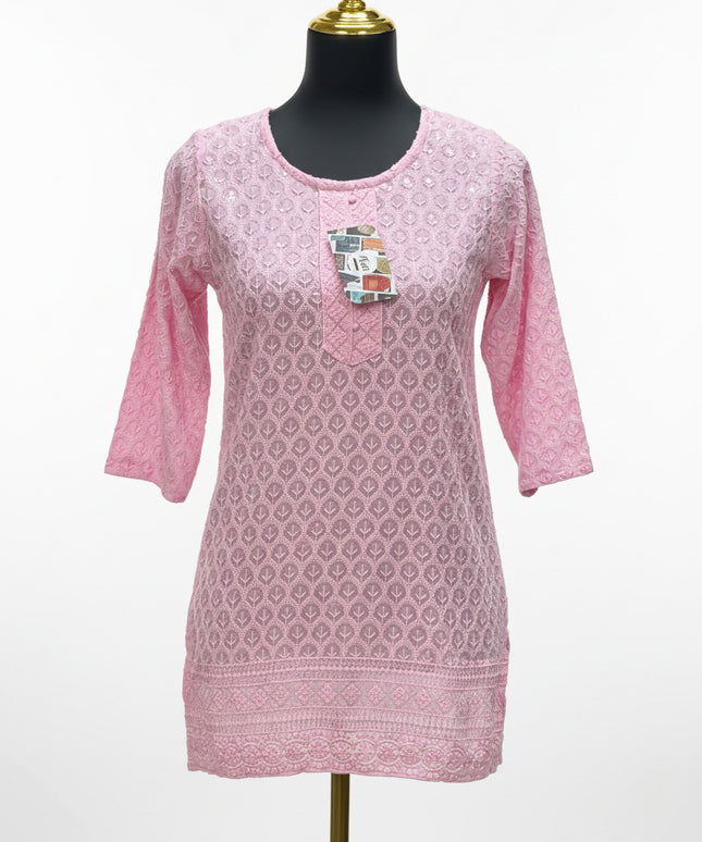 Chikankari short kurti by Kurti Connection USA