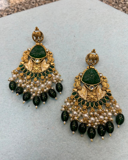 Long jhumki earrings by Kurti Connection USA