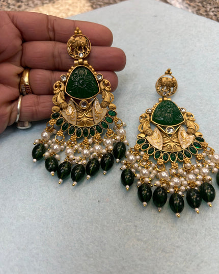 Long jhumki earrings by Kurti Connection USA