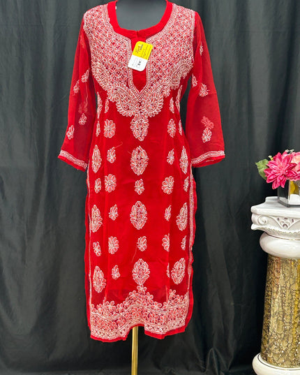 Georgette Chikankari kurti by Kurti Connection USA