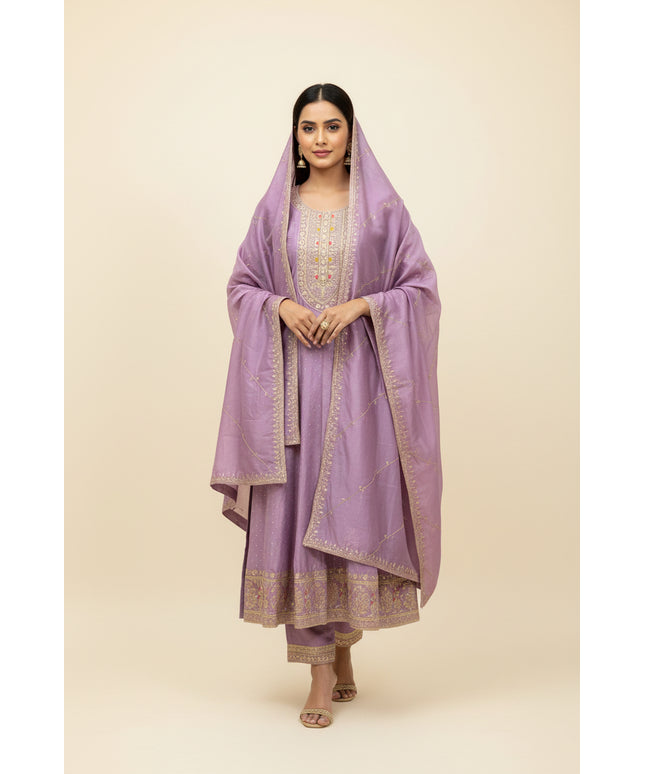 Anarkali party wear dress : Violet by Kurti Connection USA