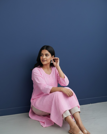 Rayon Chikankari Kurti