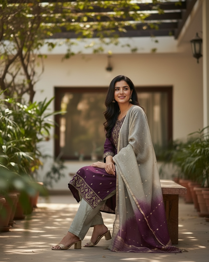Silk salwar kameez set
