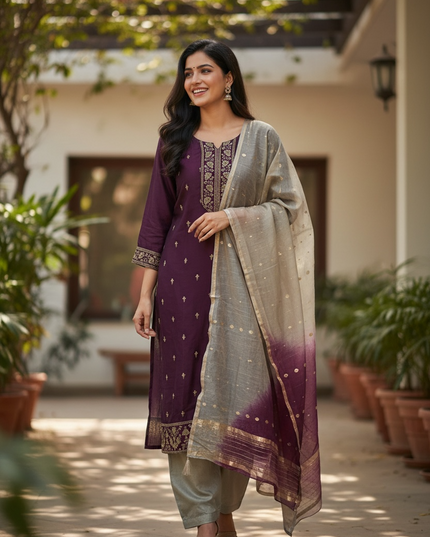Silk salwar kameez set