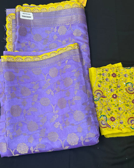 Dola silk saree with blouse piece