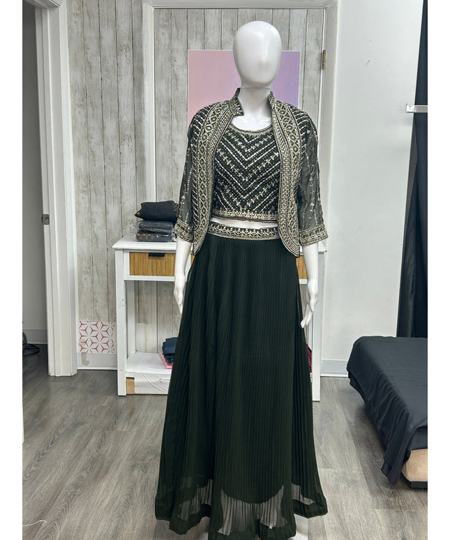 Green jacket dress