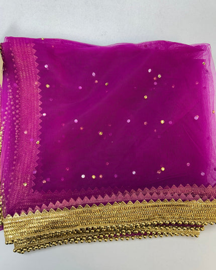 Rani pink / dark pink net duppata