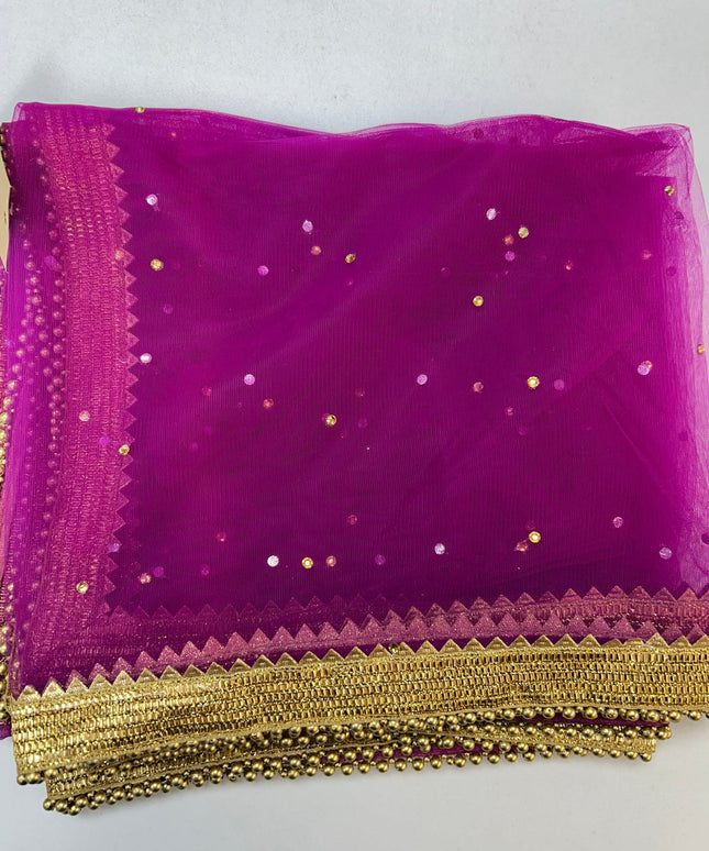 Rani pink / dark pink net duppata
