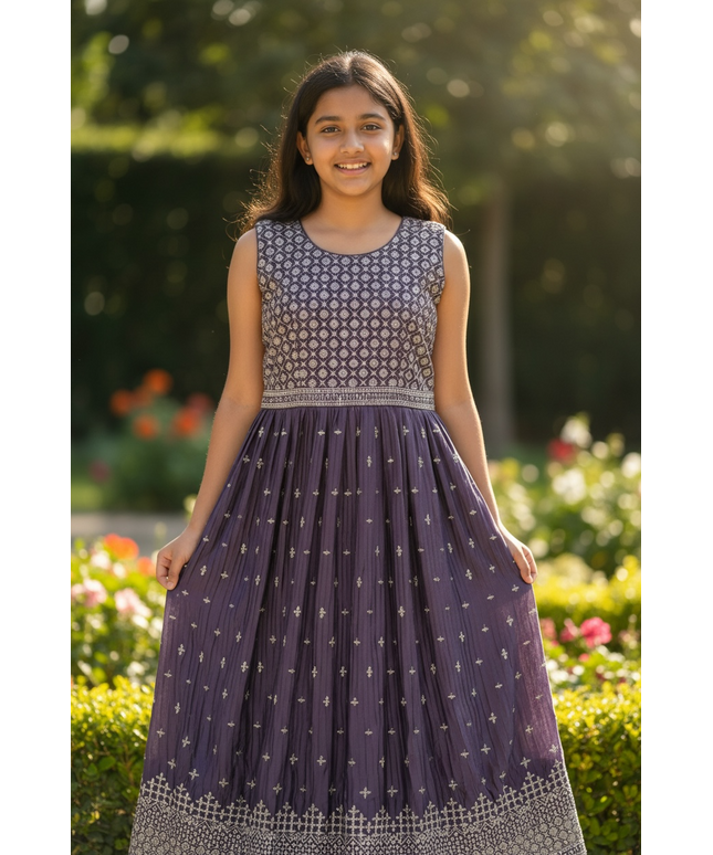 Kids long frock / Anarkali Kurti for girls (11-12 years)