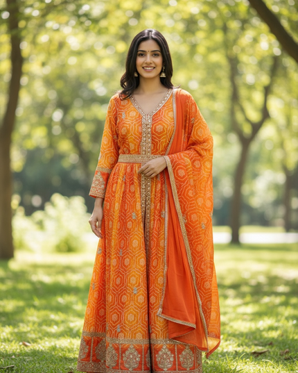 Bandhani long dress / Anarkali