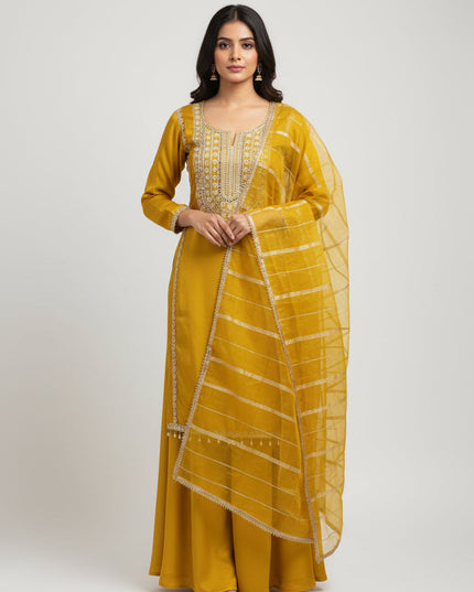 Yellow sharara suit