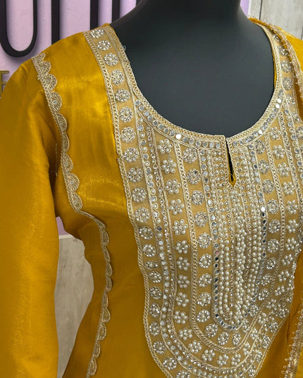 Yellow sharara suit
