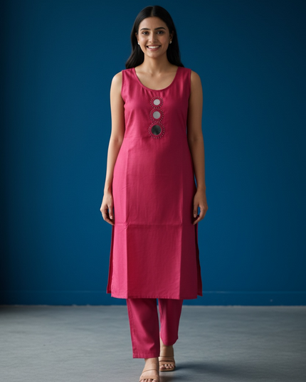 Linen cotton Kurti set
