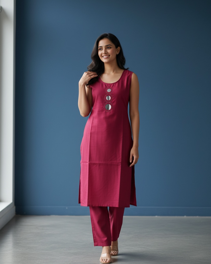 Linen cotton Kurti set