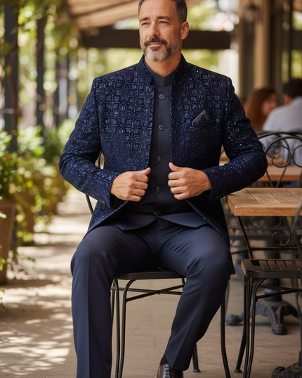 Velvet jodhpuri set | Indo western sherwani