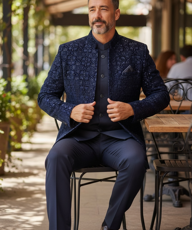 Velvet jodhpuri set | Indo western sherwani