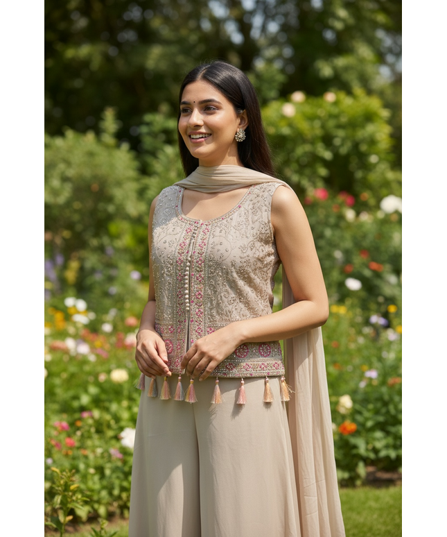 Crop top set / party wear Kurti Plazzo set