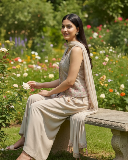 Crop top set / party wear Kurti Plazzo set