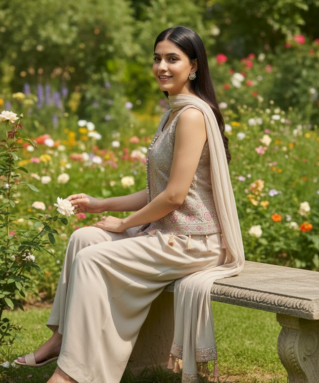 Crop top set / party wear Kurti Plazzo set