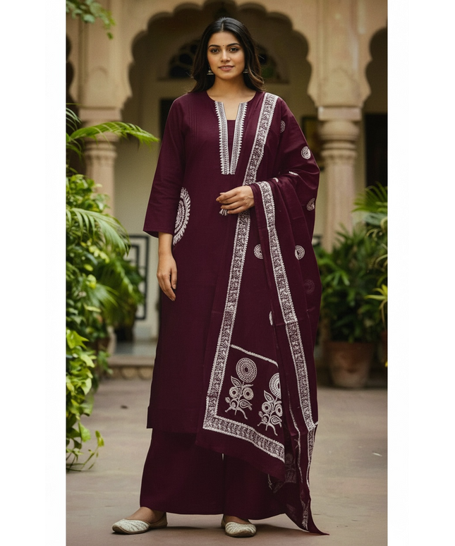 Cotton Kurti Plazzo set