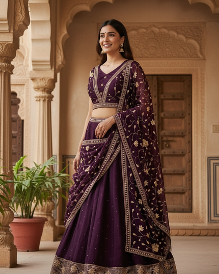Purple lehenga Choli set